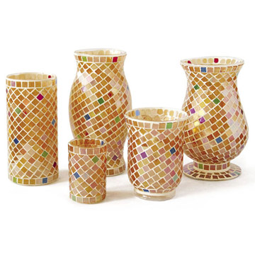 Glass Mosaic Candleholders